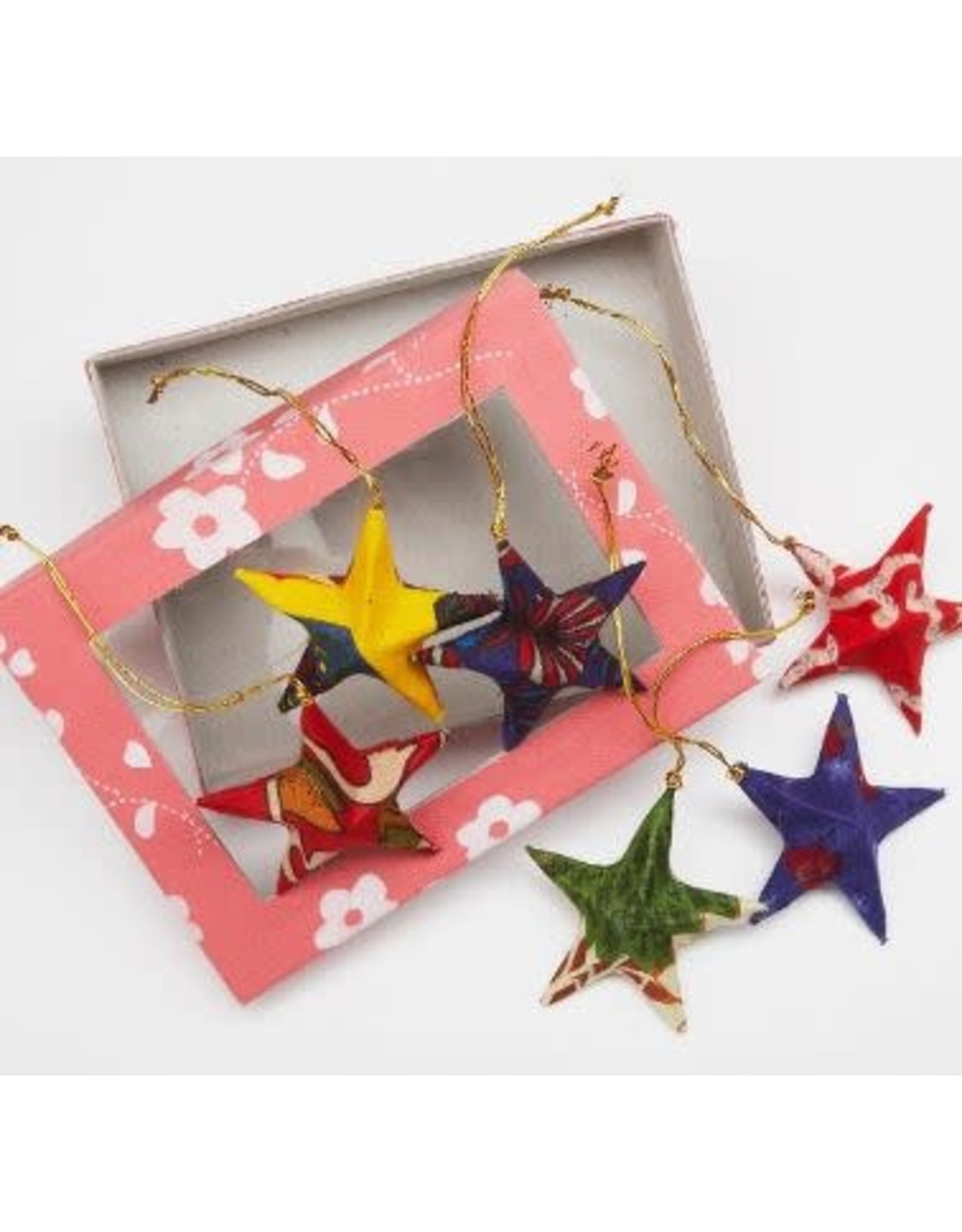 Bangladesh Sari Star Ornament Set, Bangladesh