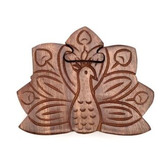 India Puzzle Box - Peacock