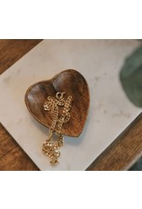 India Mango Wood Heart Jewelry Tray, India