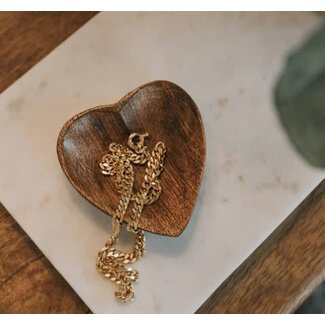India Mango Wood Heart Jewelry Tray
