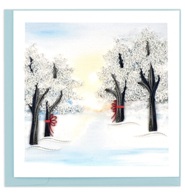 Vietnam Quilled Snow Covered Trees Card, Vietnam
