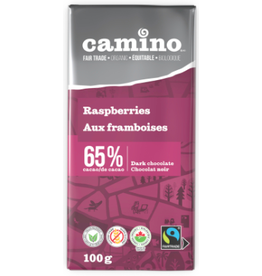 Camino Raspberries 65% dark choc bar 100g