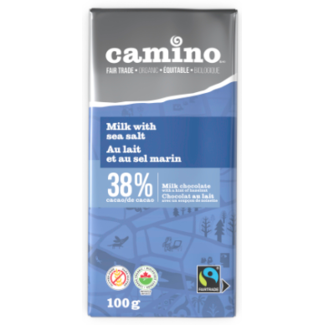 Camino 38%  Sea Salt & Hazelnuts Milk Chocolate Bar 100g