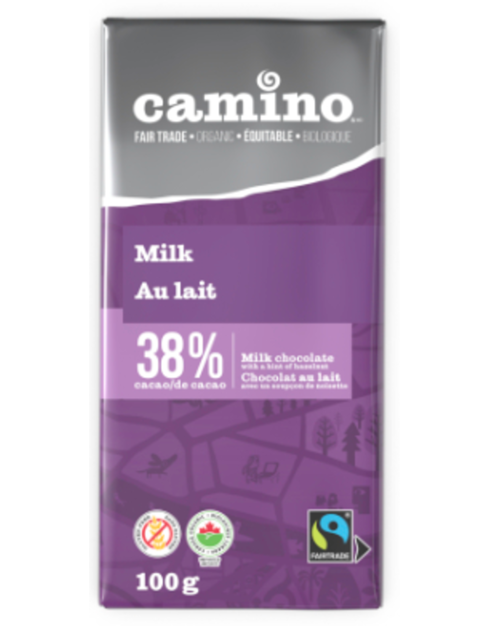 Camino Milk 38% Chocolate Bar, 100g