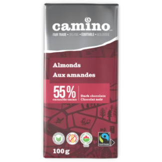 Camino Almonds 55% Dark Chocolate Bar 100g