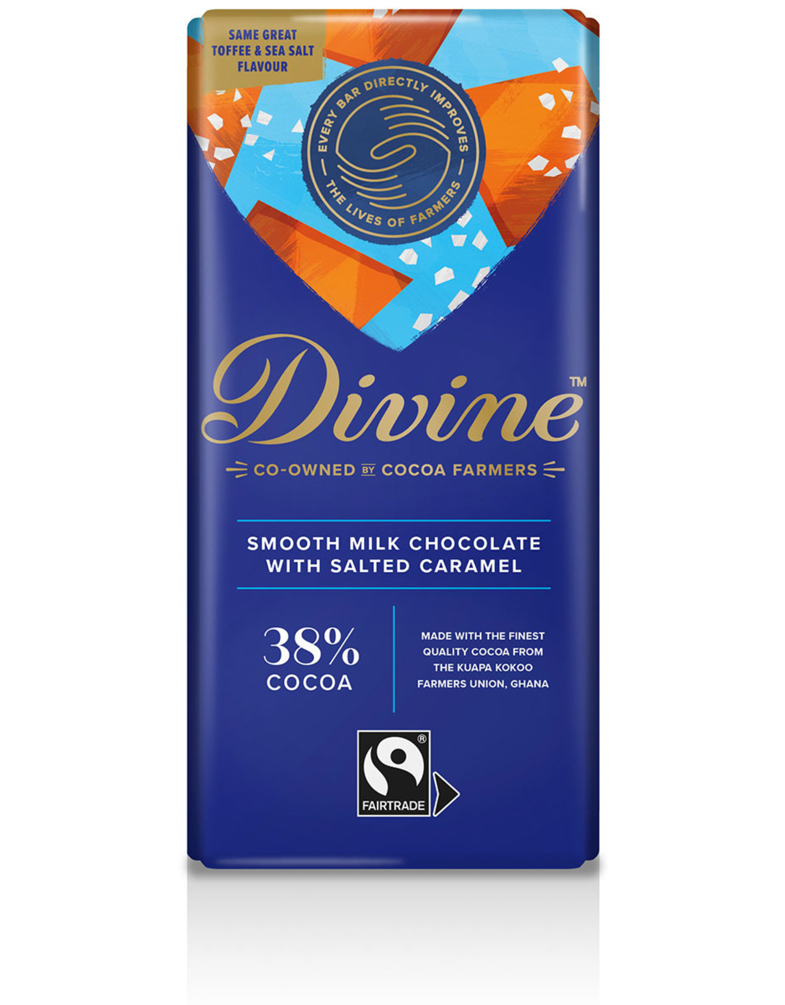 Ghana Divine Milk Chocolate with Toffee and Sea Salt, 85g