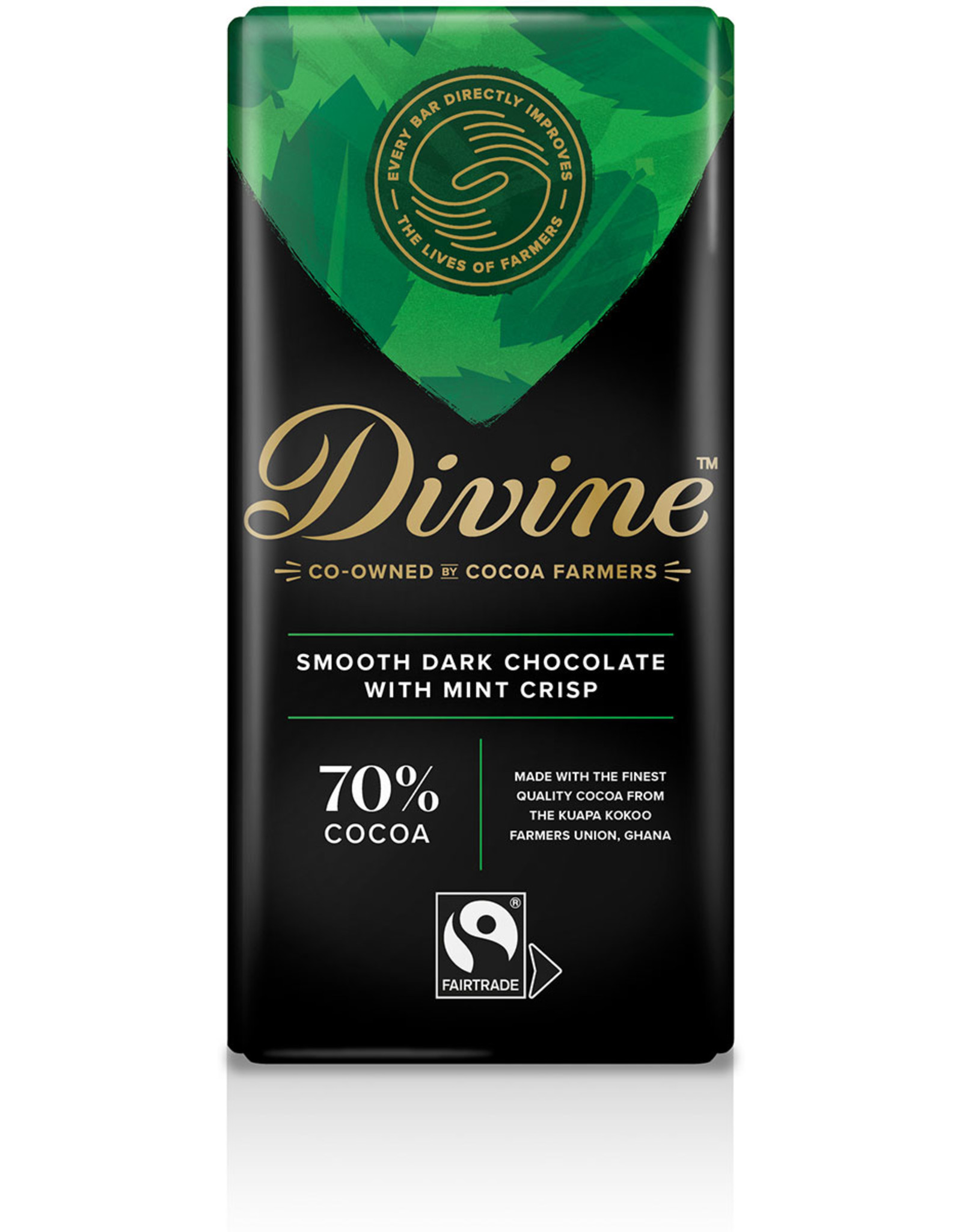 Ghana Divine Mint 70% Dark Chocolate Bar 85g