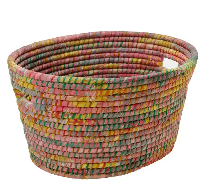 Bright Day Laundry Basket, assorted colours, Bangladesh Village Goods