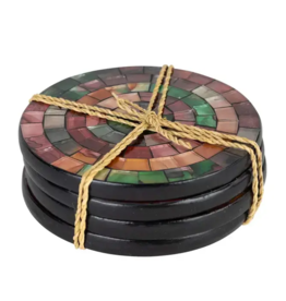 Indonesia Desert Dusk Mosaic Coasters (set of 4), Indonesia