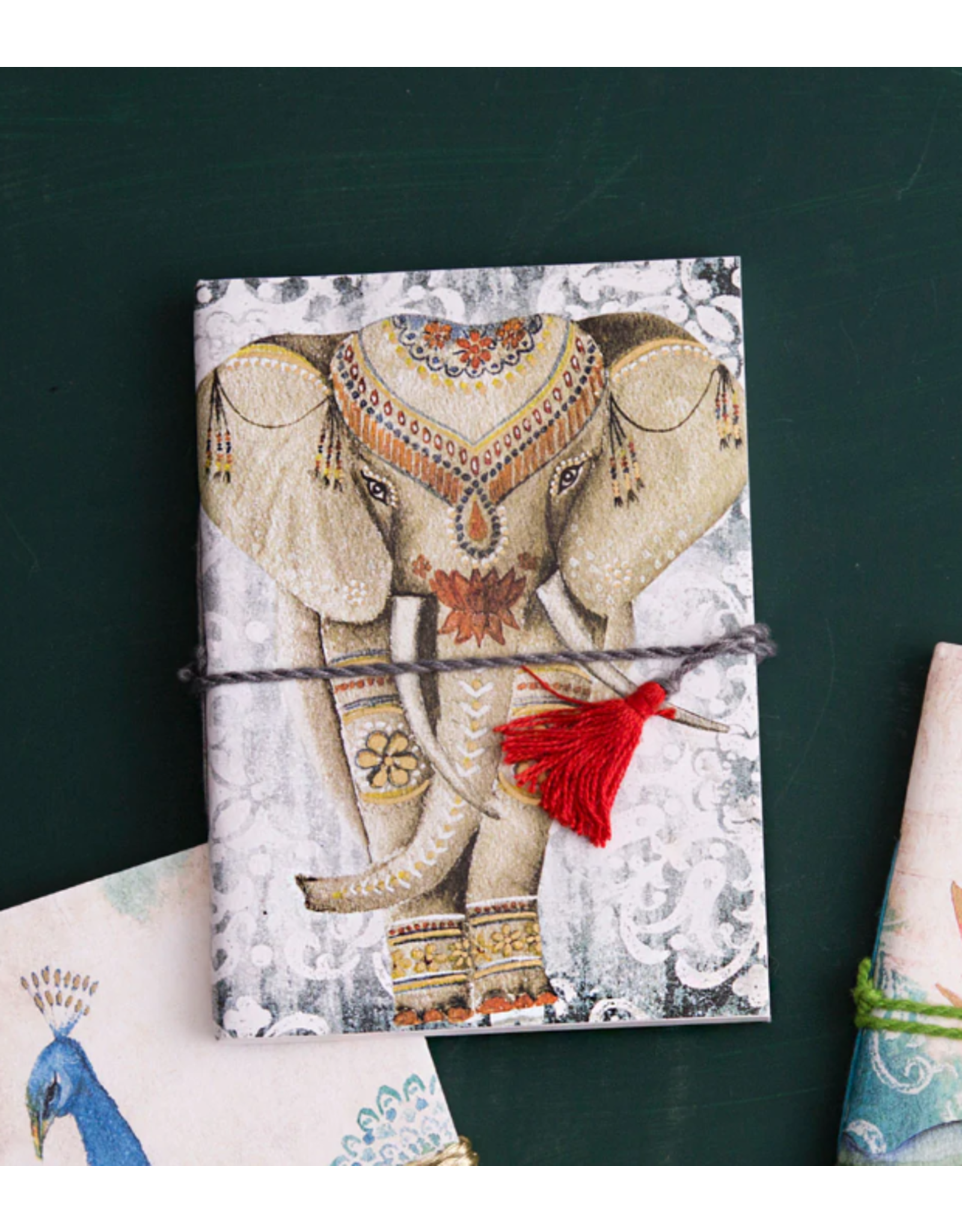 India Saraswati Recycled Paper Hand Painted Journal - Elephant, India