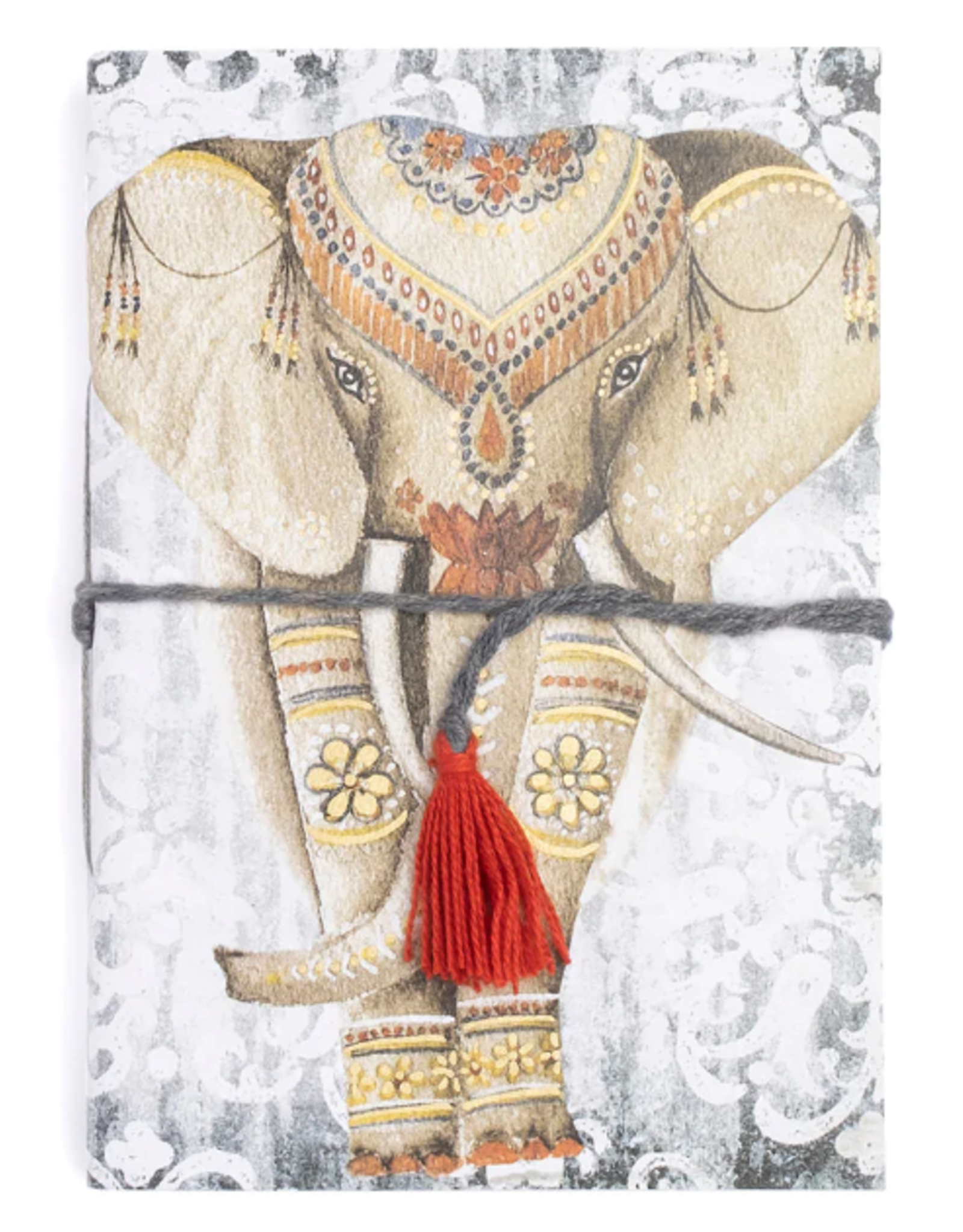 India Saraswati Recycled Paper Hand Painted Journal - Elephant, India