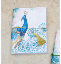 India Saraswati Recycled Paper Hand Painted Journal - Peacock, India