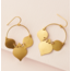 India Chameli Drop Earrings w/ Gold Hoop & Leaves