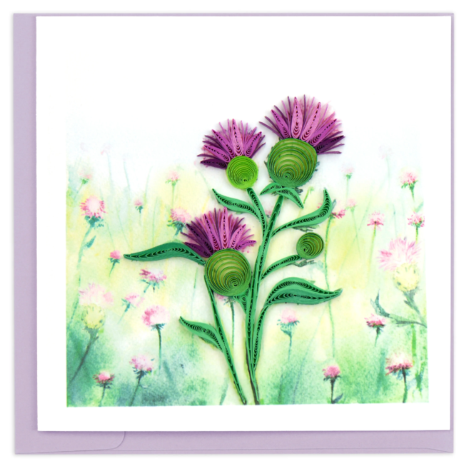 Quilled Card -  Thistle