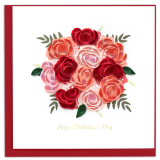 Vietnam Quilled Card -  Valentine's Day Bouquet