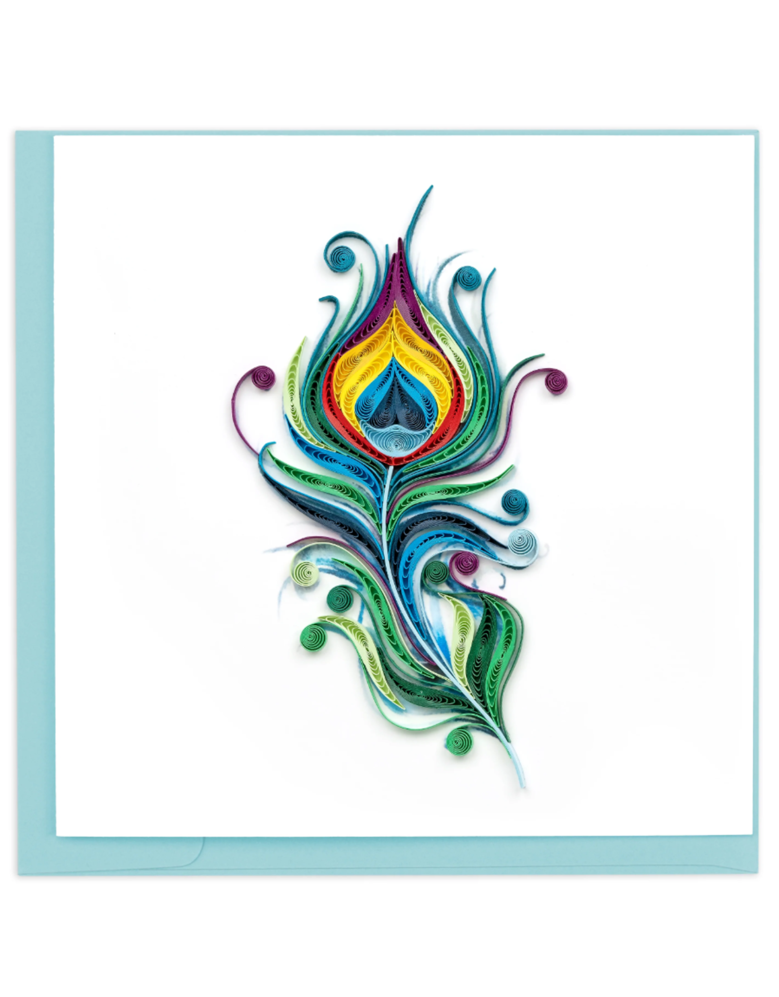 Vietnam Quilled Peacock Feather Card