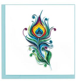 Vietnam Quilled Peacock Feather Card