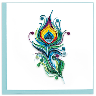 Vietnam Quilled Card - Peacock Feather Vietnam Quilled Card - Peacock Feather