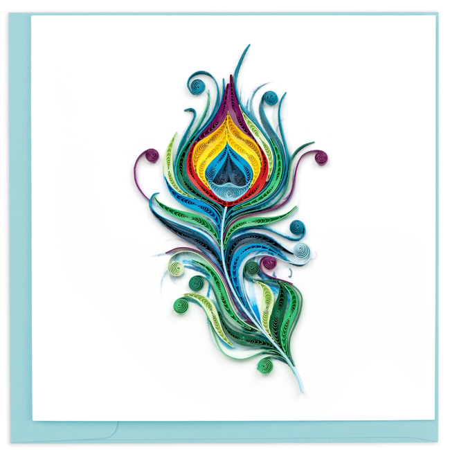 Quilled Card - Peacock Feather
