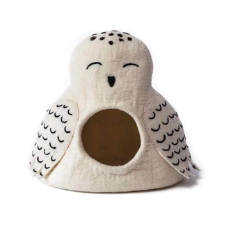 Nepal Felt Cat Cave - Snowy Owl