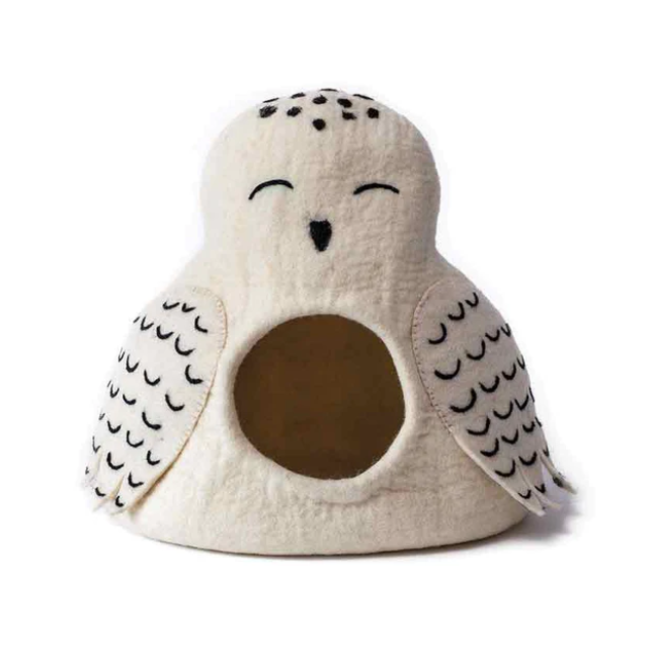 Felt Cat Cave - Snowy Owl