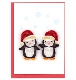Vietnam Quilled Christmas Penguins Mini Card, Vietnam