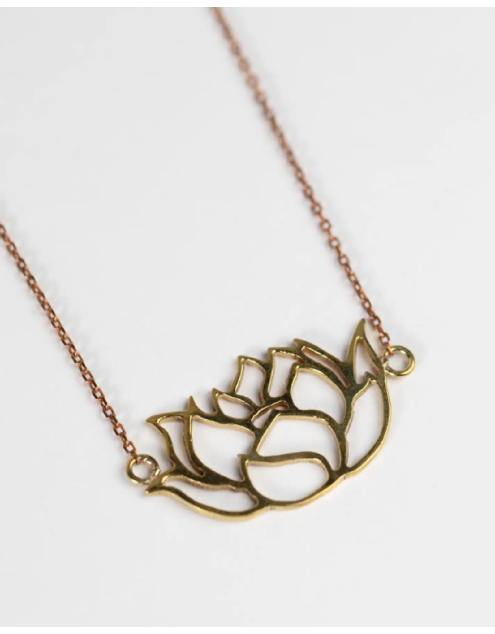 Cambodia CLEARANCE Graceful Lotus Recycled Bomb Casing Necklace, Cambodia