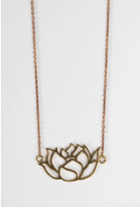 Cambodia CLEARANCE Graceful Lotus Recycled Bomb Casing Necklace, Cambodia