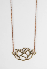 Cambodia Graceful Lotus Recycled Bomb Casing Necklace, Cambodia