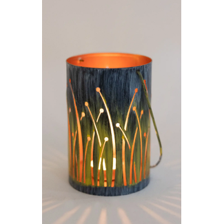 India Iron Hanging Lantern - Seagrass