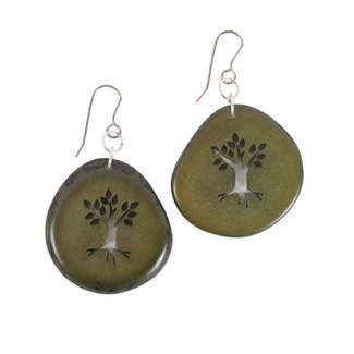 Colombia Tagua Tree Earrings Colombia Tagua Tree Earrings