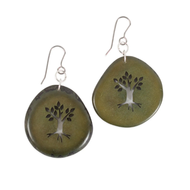 Tagua Tree Earrings