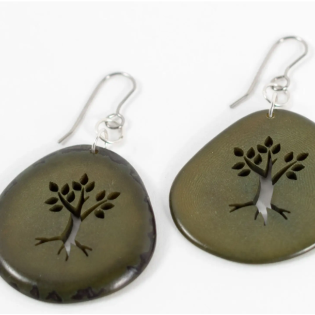 Tagua Tree Earrings