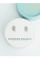 China Silver Rowen Leaf Studs, China