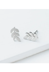 China Silver Rowen Leaf Studs, China