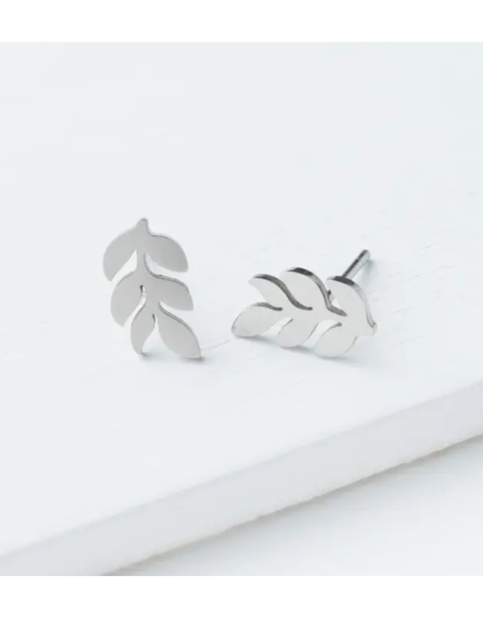 China Silver Rowen Leaf Studs, China