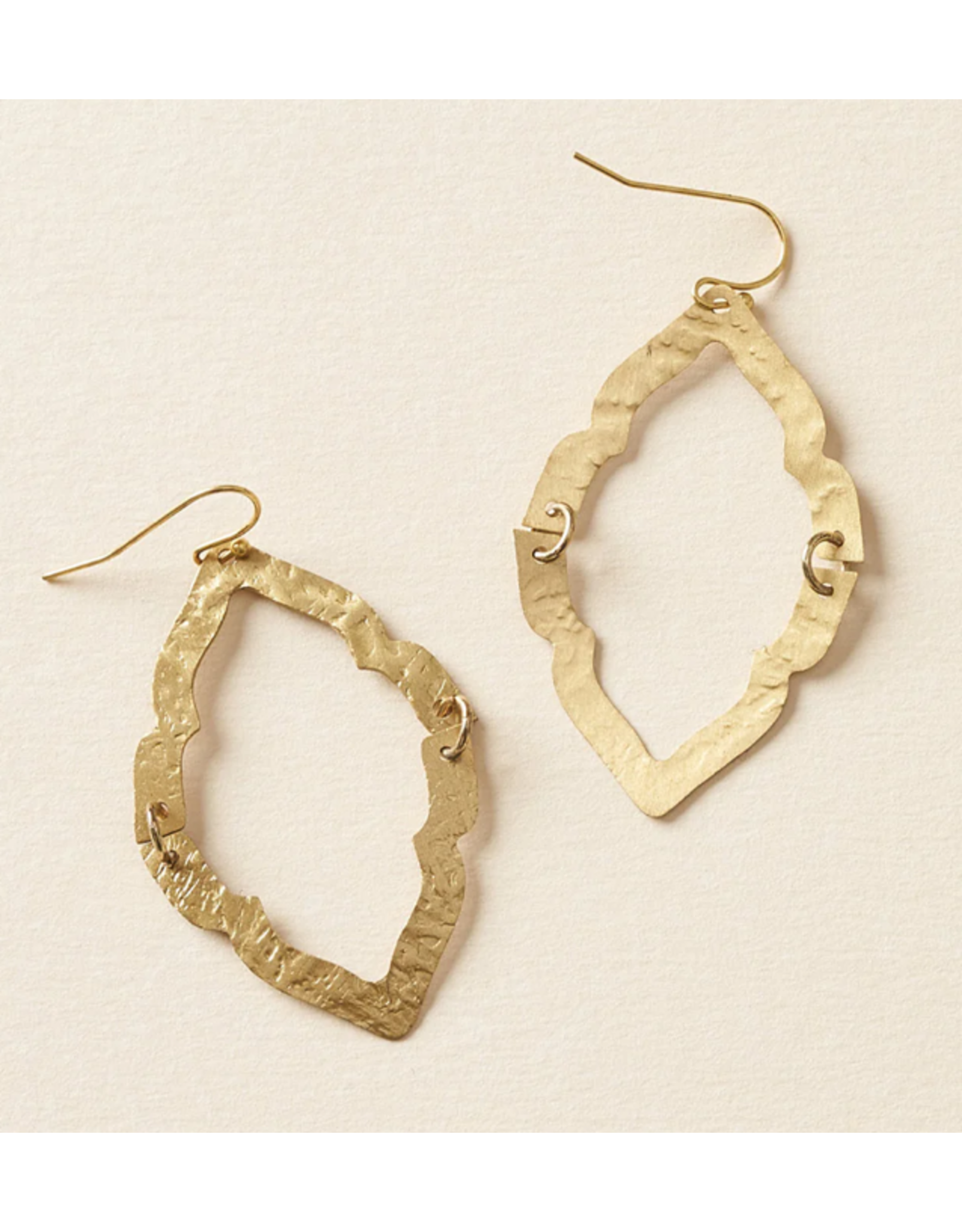 India Nihira-Diya Gold Ashram Window Earrings, India