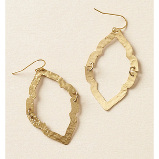 India Nihira-Diya Gold Ashram Window Earrings