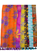 India Kantha Upcycled Sari Scarf, India