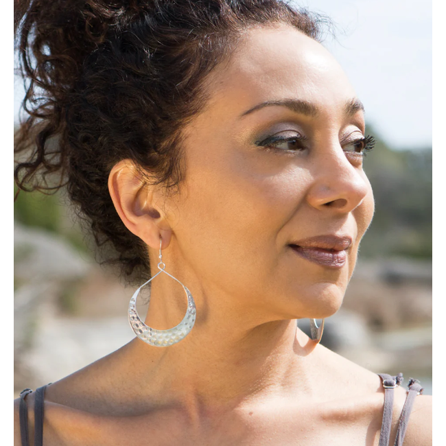 Silver Lunar Crescent Earrings