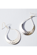 India Silver Lunar Crescent Earrings, India
