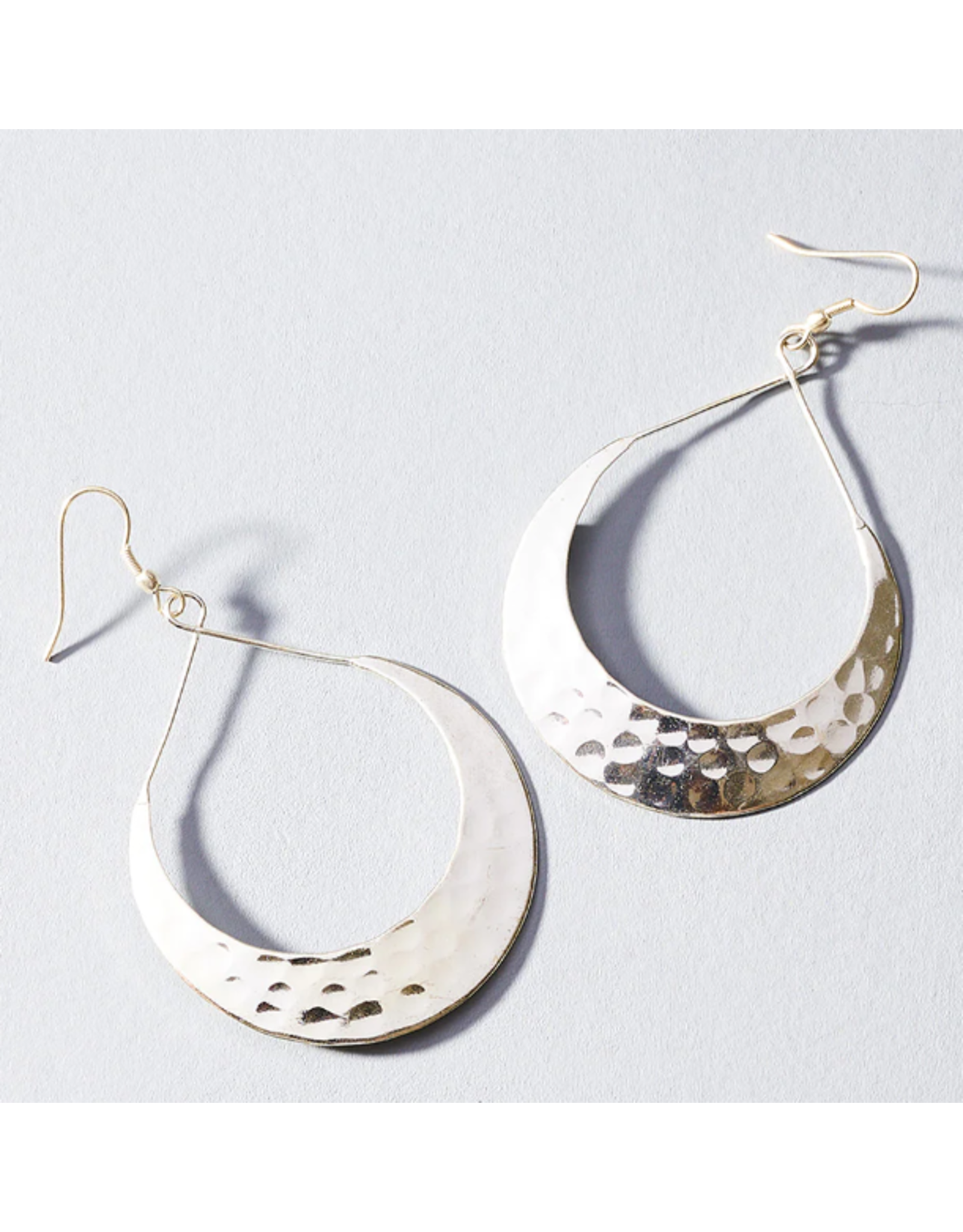 India Silver Lunar Crescent Earrings, India