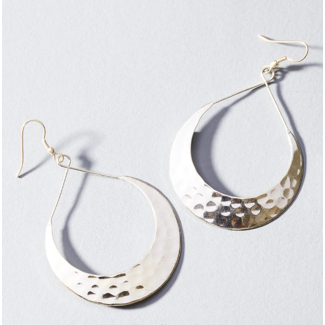 India Silver Lunar Crescent Earrings