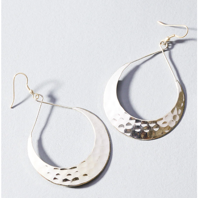 Silver Lunar Crescent Earrings