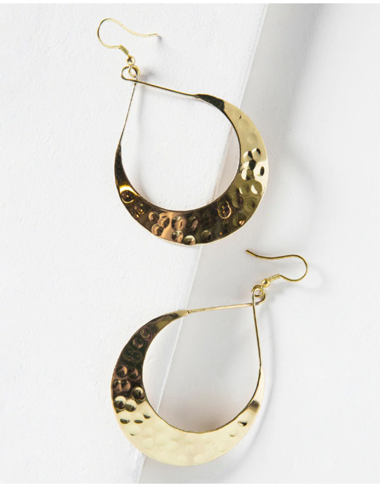 India Gold Lunar Crescent Earrings, India