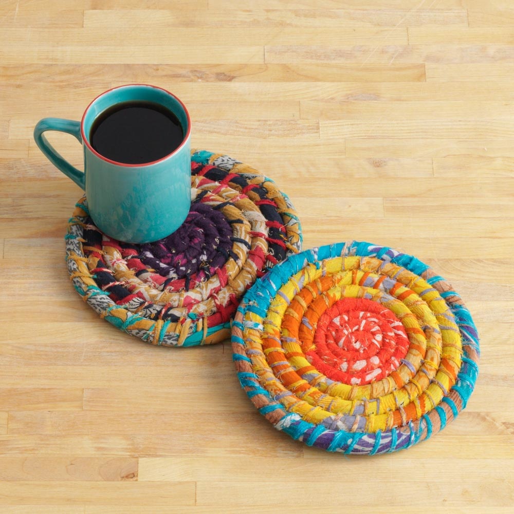 Chindi Wrap Trivet (assorted colours), Bangladesh Village Goods