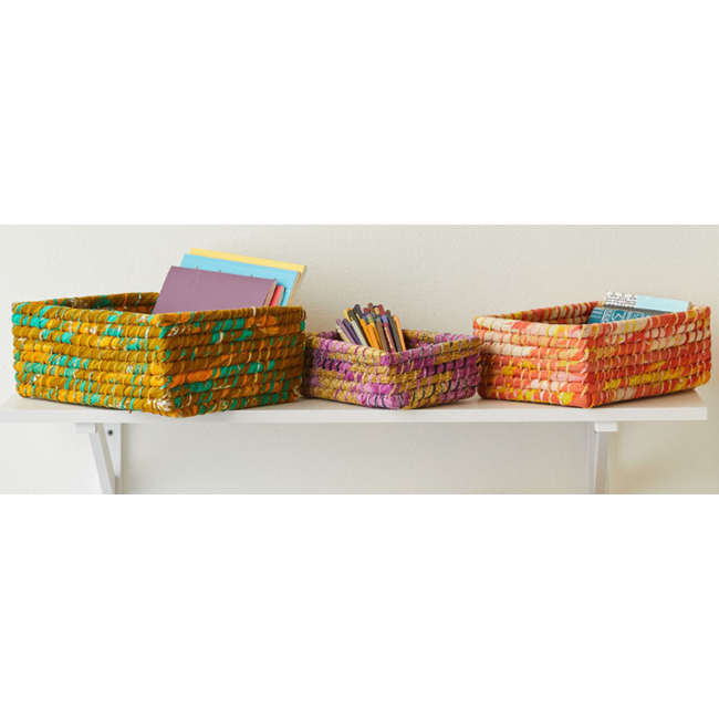 CLEARANCE Rectangular Chindi Basket