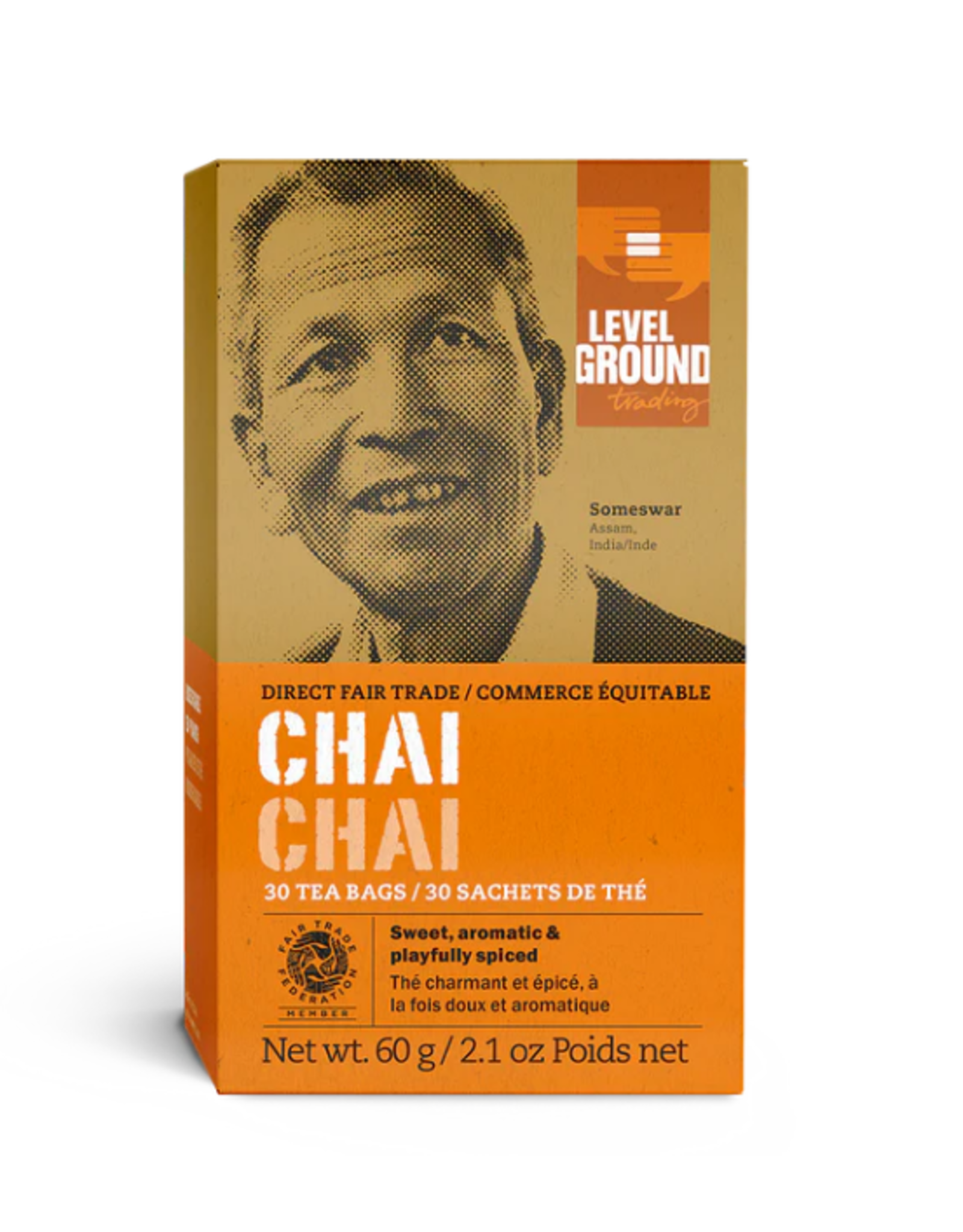 India Level Ground Bagged Chai Tea, 40g