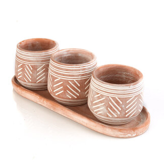 Bangladesh CLEARANCE Novo Clay Planters (set of 3)