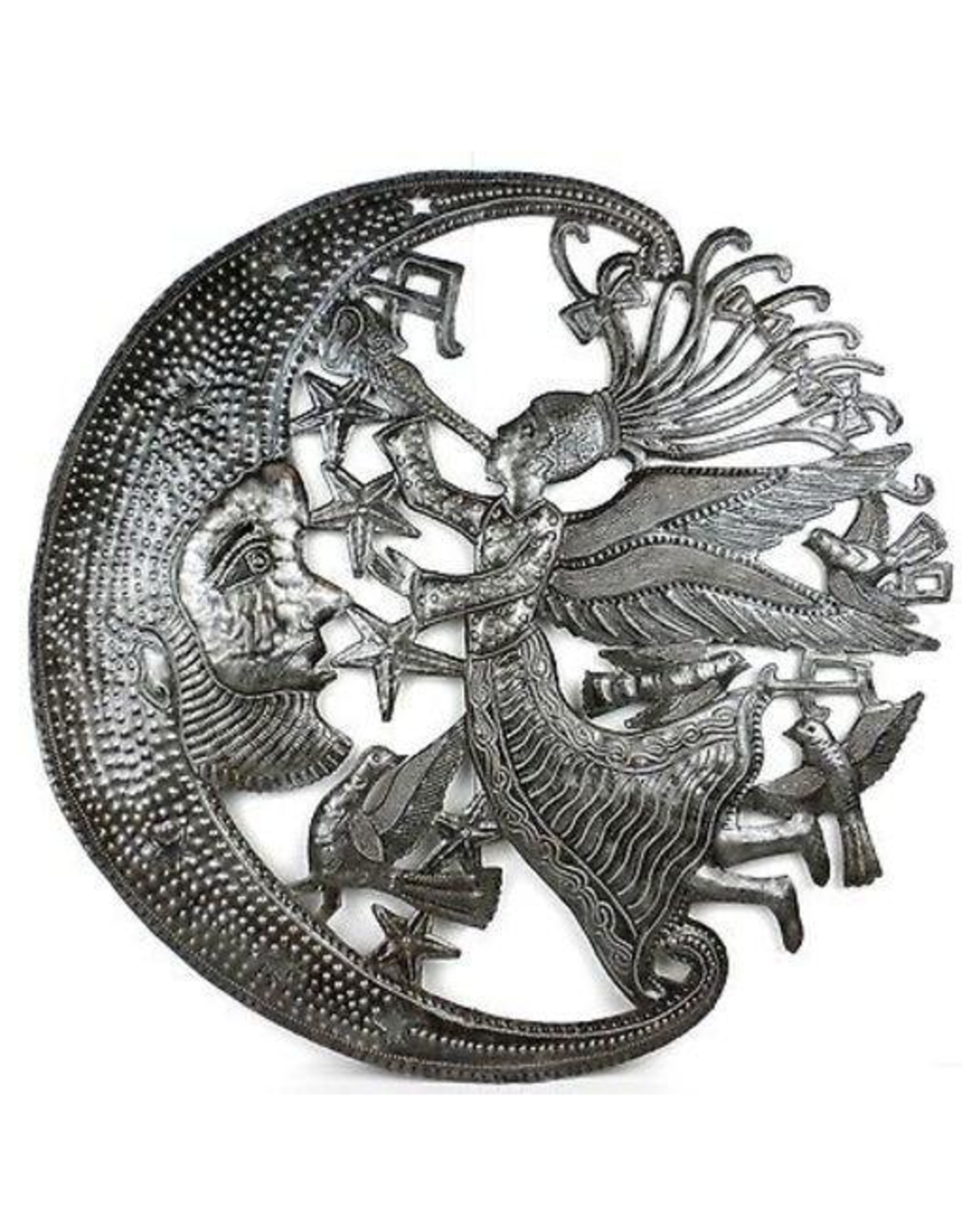 Haiti CLEARANCE Angel & Moon Celestial Cut Metal, Haiti